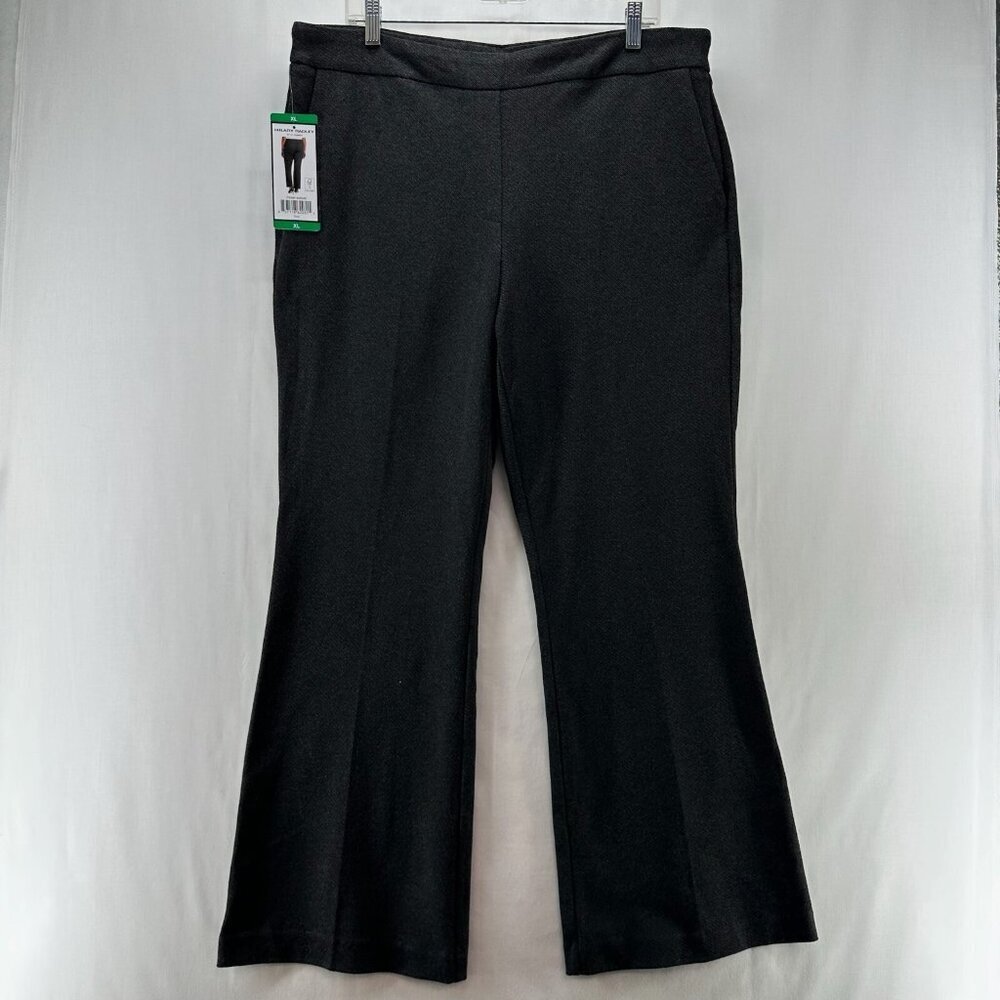 Hilary Radley Pull On Pants Womens XL High Rise Straight Leg Tummy Control Gray